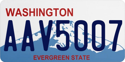WA license plate AAV5007