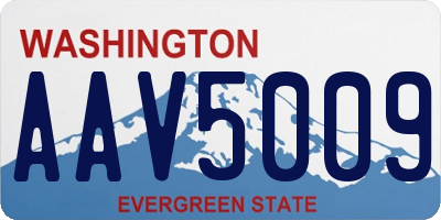 WA license plate AAV5009