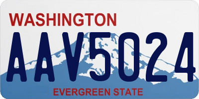 WA license plate AAV5024