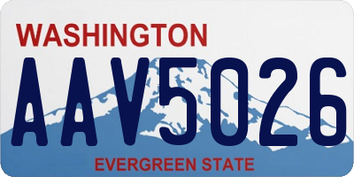 WA license plate AAV5026