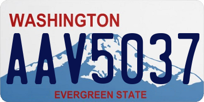WA license plate AAV5037