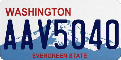 WA license plate AAV5040