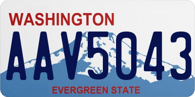 WA license plate AAV5043