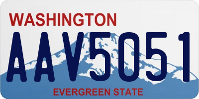 WA license plate AAV5051