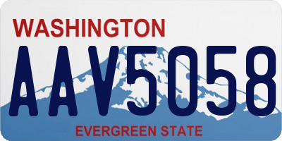 WA license plate AAV5058
