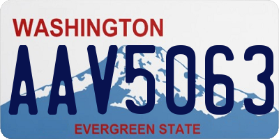 WA license plate AAV5063