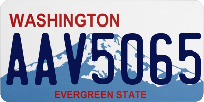 WA license plate AAV5065