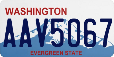 WA license plate AAV5067