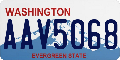 WA license plate AAV5068