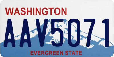WA license plate AAV5071