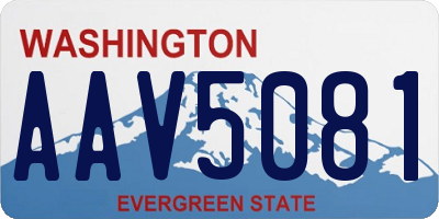 WA license plate AAV5081