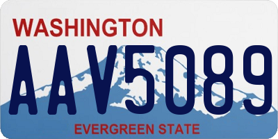 WA license plate AAV5089