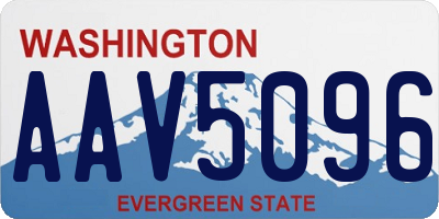 WA license plate AAV5096