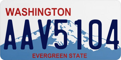 WA license plate AAV5104