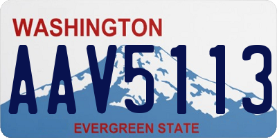 WA license plate AAV5113