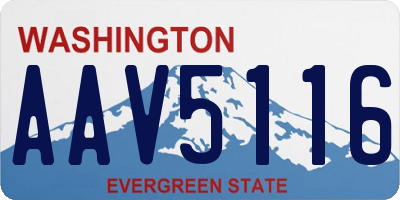 WA license plate AAV5116
