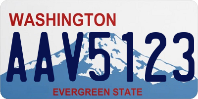 WA license plate AAV5123