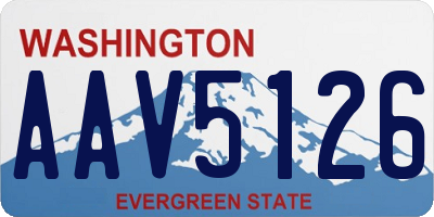 WA license plate AAV5126