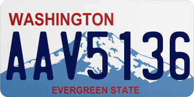 WA license plate AAV5136