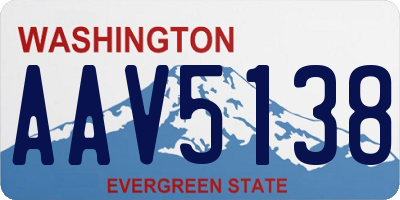 WA license plate AAV5138