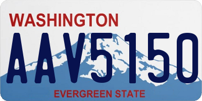 WA license plate AAV5150