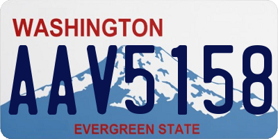 WA license plate AAV5158