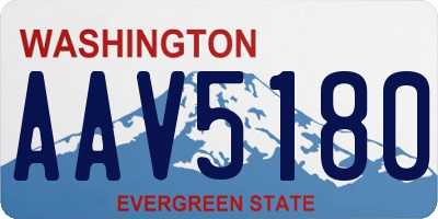 WA license plate AAV5180