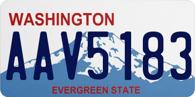 WA license plate AAV5183