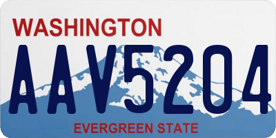 WA license plate AAV5204
