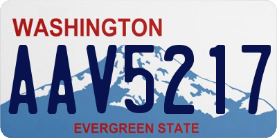 WA license plate AAV5217