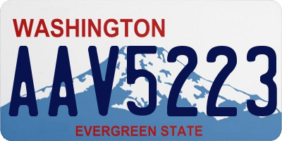 WA license plate AAV5223