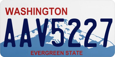 WA license plate AAV5227