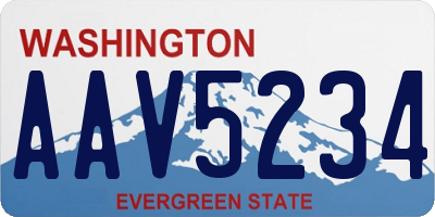WA license plate AAV5234
