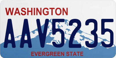 WA license plate AAV5235