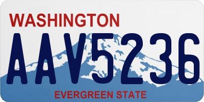 WA license plate AAV5236