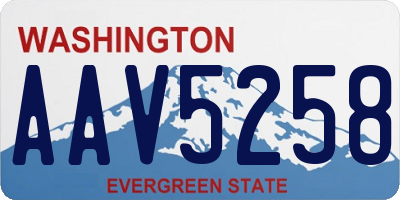 WA license plate AAV5258