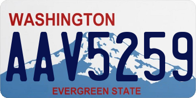 WA license plate AAV5259