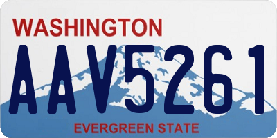 WA license plate AAV5261