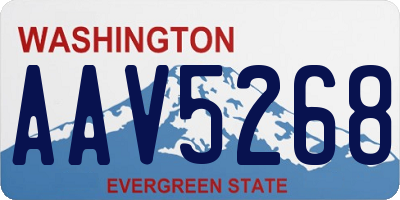 WA license plate AAV5268