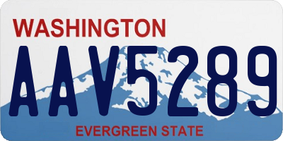 WA license plate AAV5289