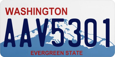 WA license plate AAV5301