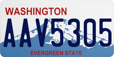 WA license plate AAV5305