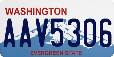 WA license plate AAV5306