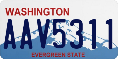 WA license plate AAV5311