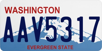 WA license plate AAV5317