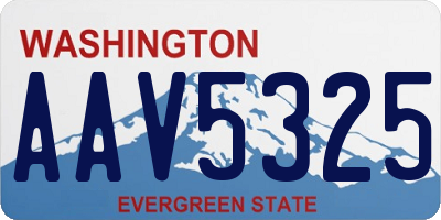 WA license plate AAV5325