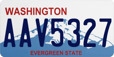 WA license plate AAV5327