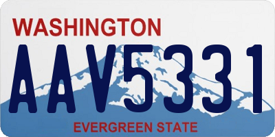 WA license plate AAV5331