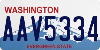 WA license plate AAV5334