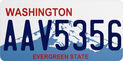 WA license plate AAV5356